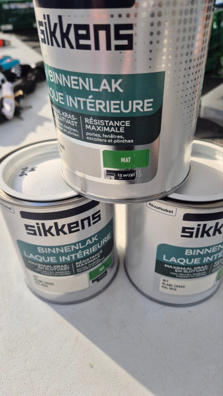 sikkens ,sigma 12 blikjes 750ml, Ophalen of Verzenden, Nieuw, Wit