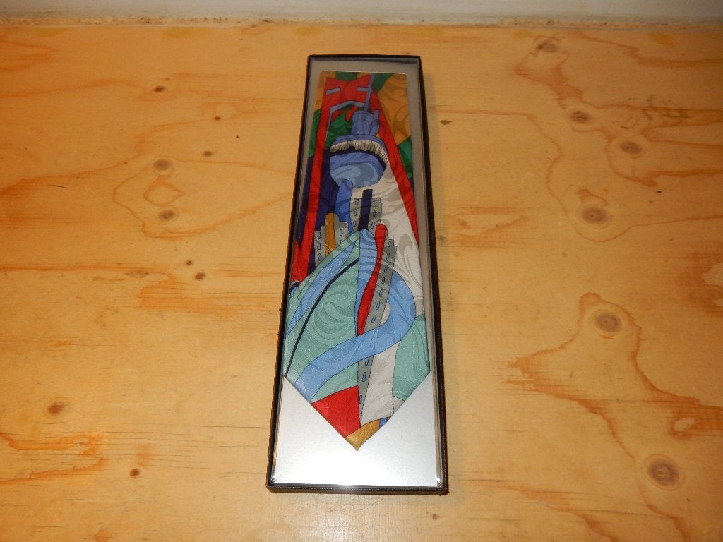 abstracte stropdas van Rotterdam: Zadkine Kubus Euromast, Ophalen of Verzenden, Nieuw, Blauw