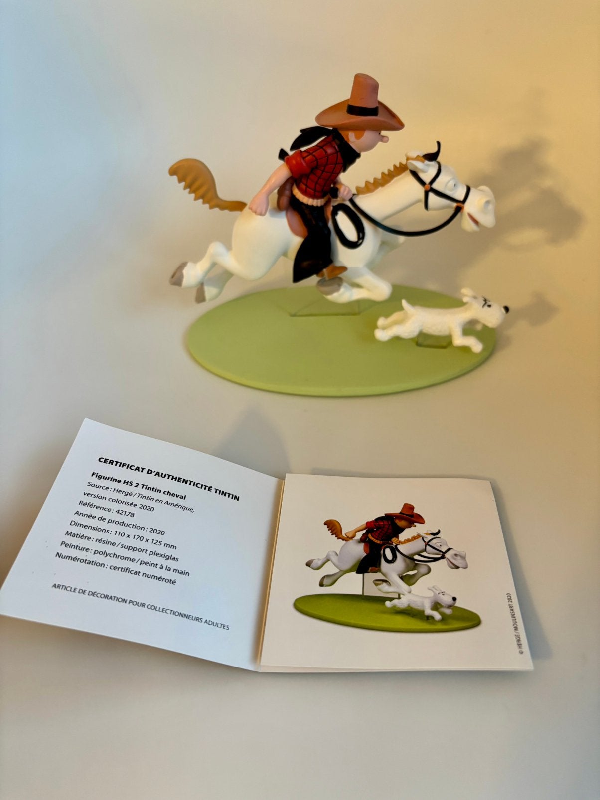 Kuifje/Tintin cowboy op paard 42178 nieuw in doos, Ophalen of Verzenden, Kuifje, Zo goed als nieuw, Beeldje of Figuurtje
