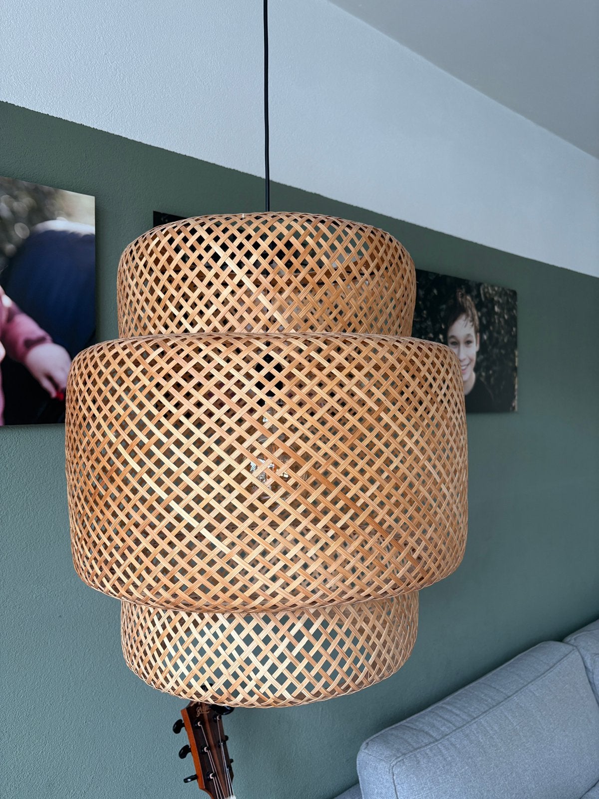 Sinnerlig Hanglamp, bamboe/handgemaakt, 50 cm, Ophalen of Verzenden, Zo goed als nieuw