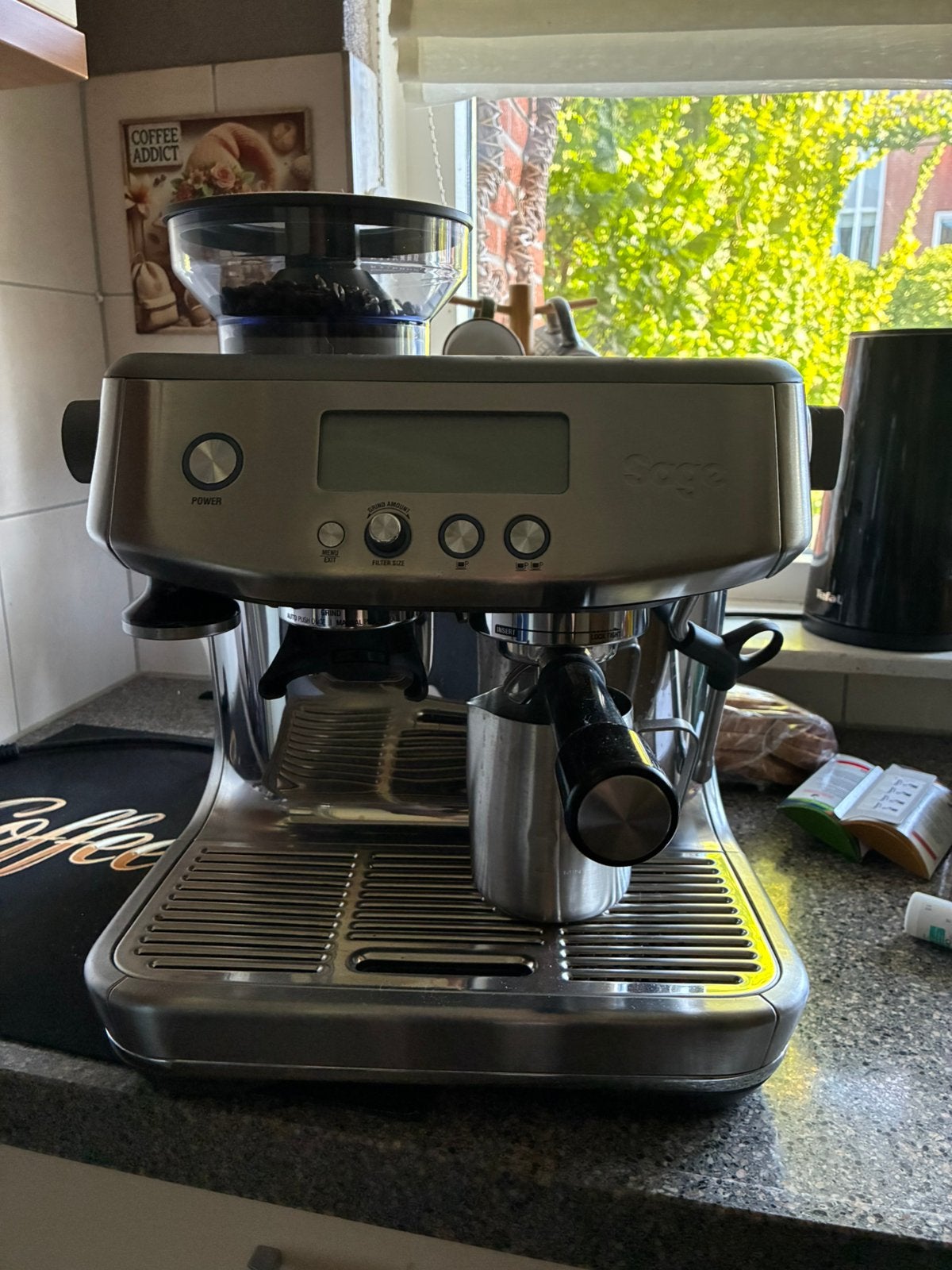 Sage The Barista Pro Stainless steel, Witgoed en Apparatuur, Koffiezetapparaten, Ophalen, Zo goed als nieuw, Koffiemachine