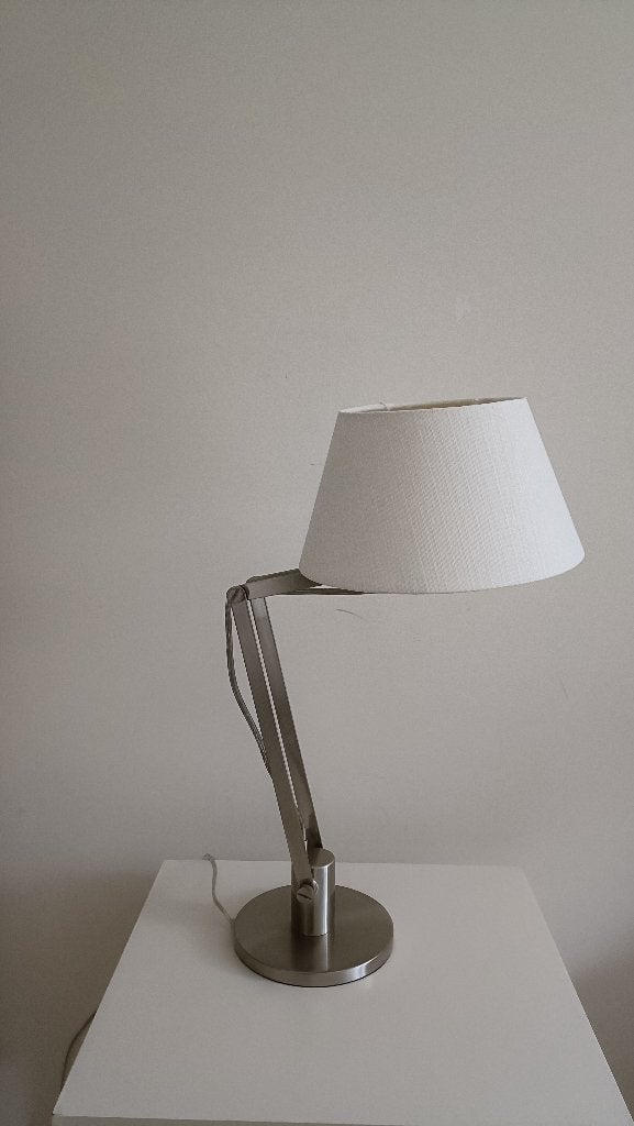 Set van 2 RVS design tafellampen met flexibele poot, Ophalen of Verzenden, Zo goed als nieuw, Metaal, Minder dan 50 cm