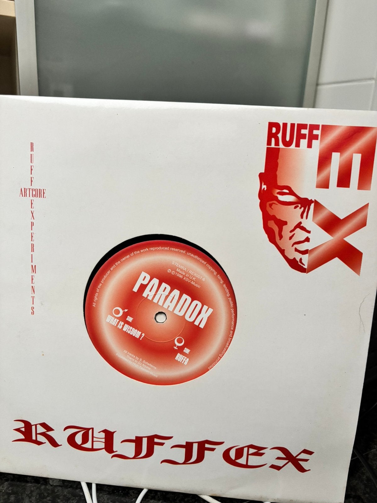Ruffex what is wisdom 10” paradox 1996 hardcore, Cd's en Dvd's, Vinyl | Dance en House, Ophalen, Zo goed als nieuw, Overige formaten