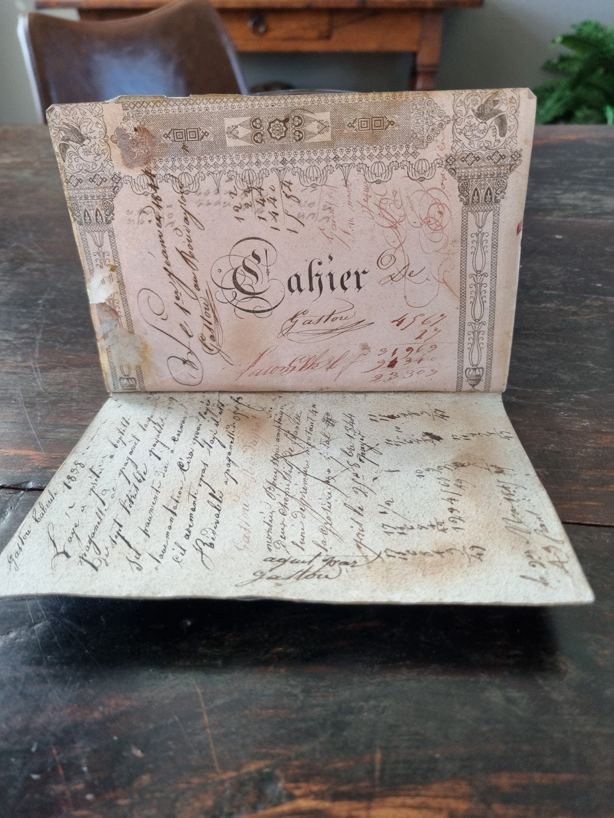 Antiek Frans Notitieboekje 1838 - Handgeschreven Cahier, Ophalen of Verzenden, Gastou