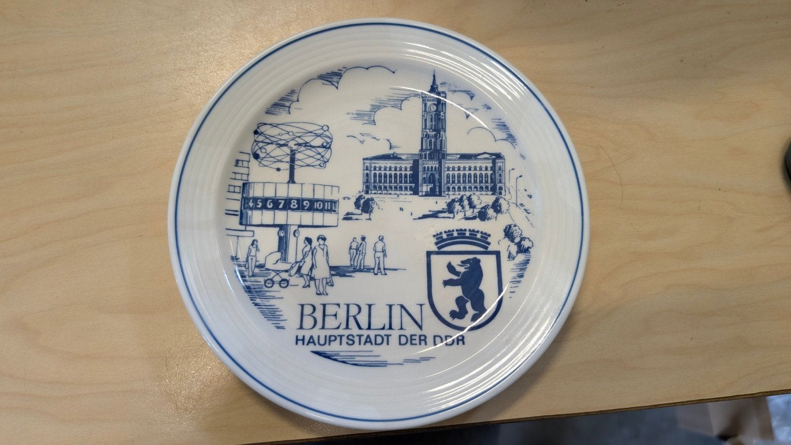 Vintage Colditz Berlin DDR wandbord - Inglasur, Antiek en Kunst, Antiek | Porselein, Ophalen of Verzenden