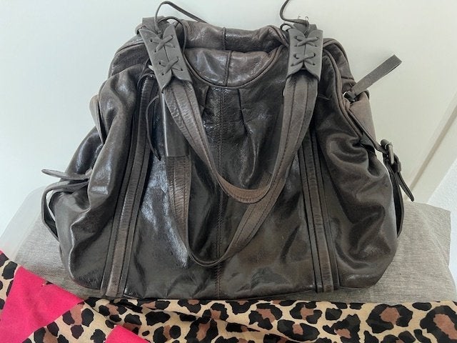 Francesco Biasia Leren Schouder-/Handtas, Verzenden, Gebruikt, Bruin, Handtas