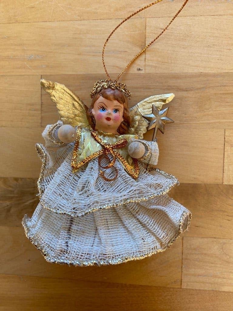Vintage Kerst Engel stenen hoofdje zgan, Ophalen of Verzenden, Zo goed als nieuw