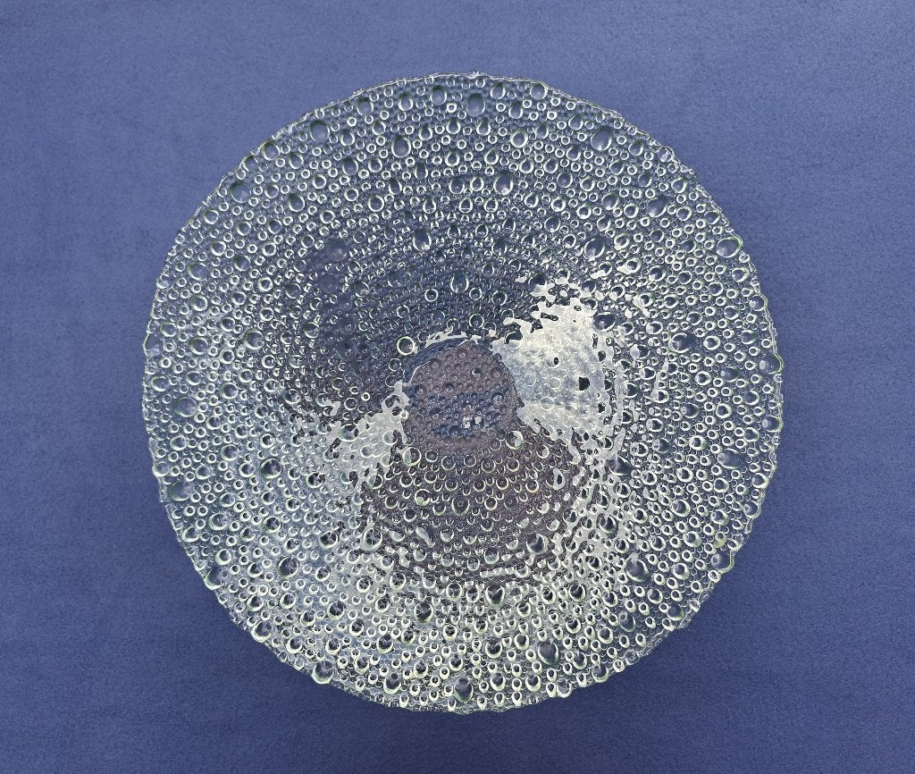 Grote vintage glazen druppelschaal / fruitschaal Pavel Pánek, Ophalen of Verzenden