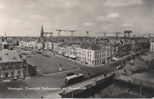 Vlissingen Overzicht Bellamypark en Nieuwendijk, Verzamelen, Verzenden, 1960 tot 1980, Gelopen, Zeeland