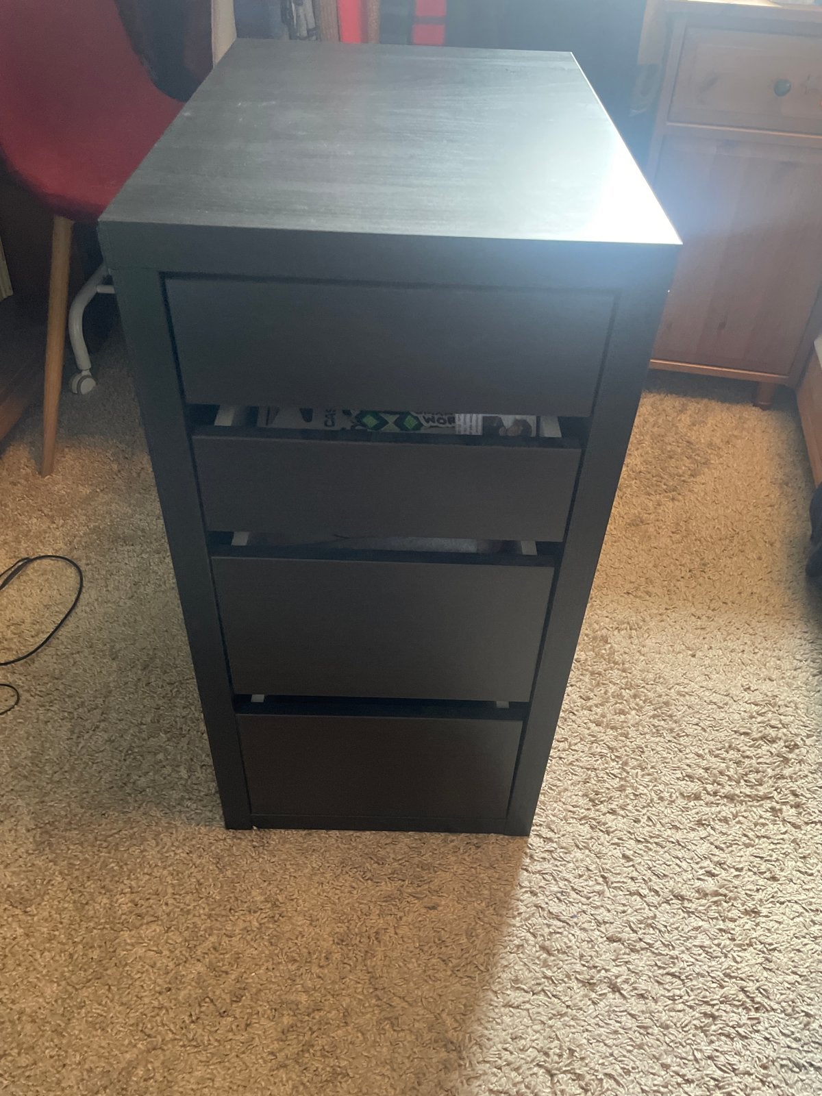 Zwarte IKEA Kast met 4 Lades - 69x34,5x50 cm, Ophalen, Minder dan 50 cm, Gebruikt, 3 of 4 laden