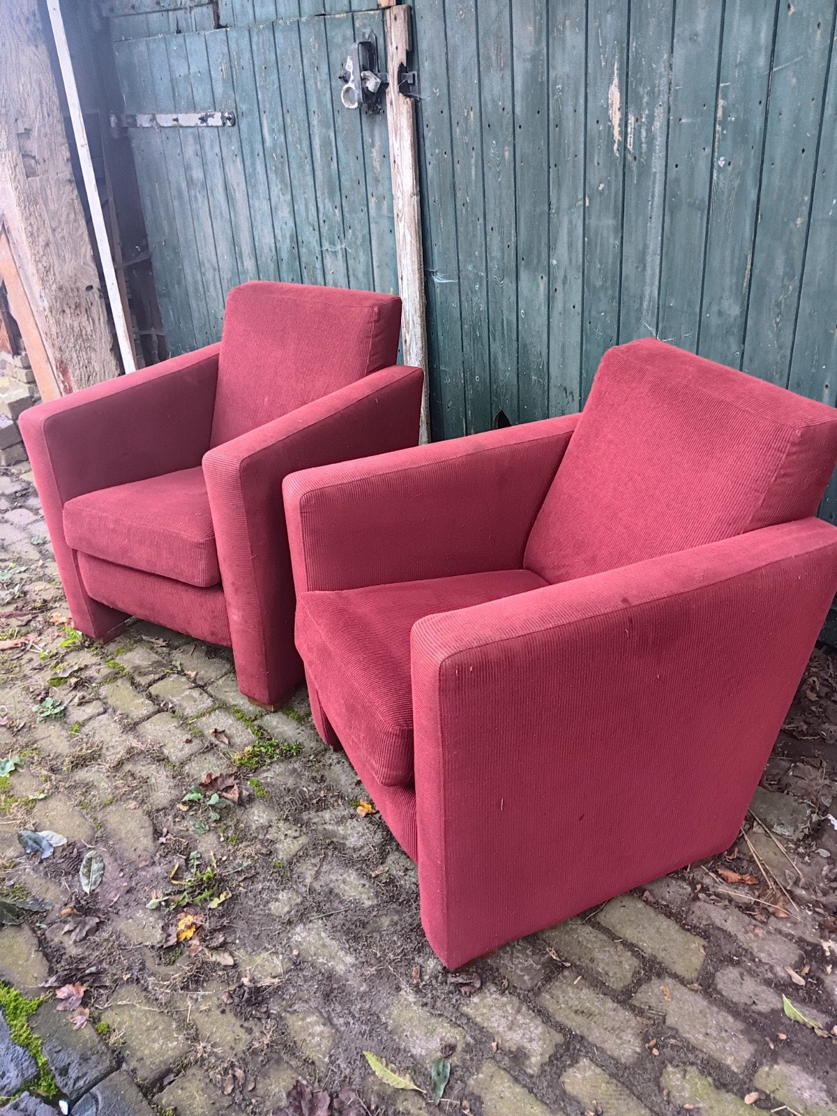 Set van 2 rode fauteuils, Ophalen, Modern, Comfortabel, Gebruikt, 75 tot 100 cm
