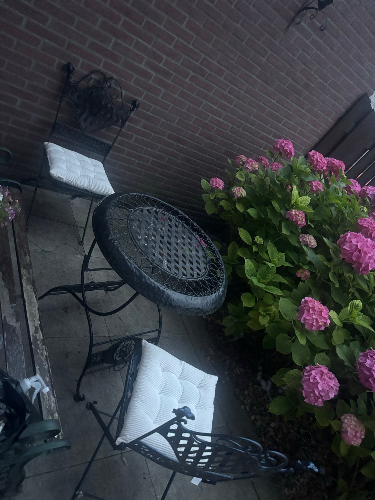 Zwarte/donkerblauwe bistro set met olifanten details, Overige materialen, Gebruikt, Stoel, Tuinset