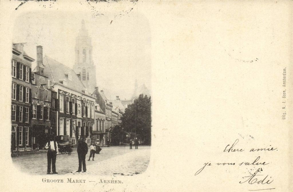 Groote Markt - Arnhem. - volk kar - 1900 gelopen, Verzenden, Voor 1920, Gelopen, Gelderland