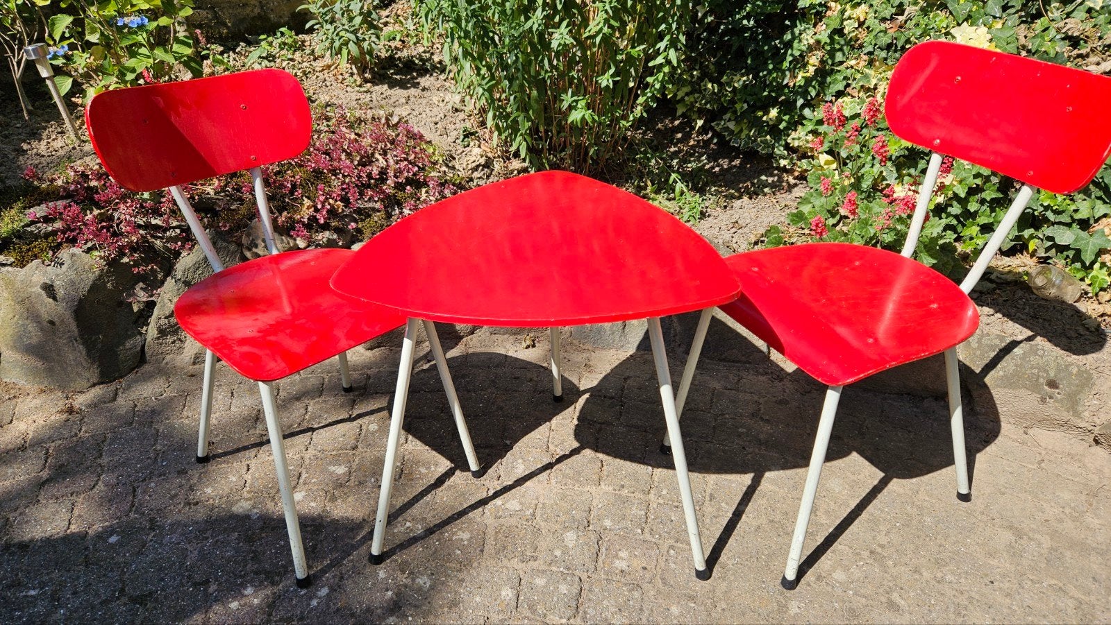 Tafeltje & 2 stoelen, Ophalen, Gebruikt, Overige vormen, 75 cm of meer