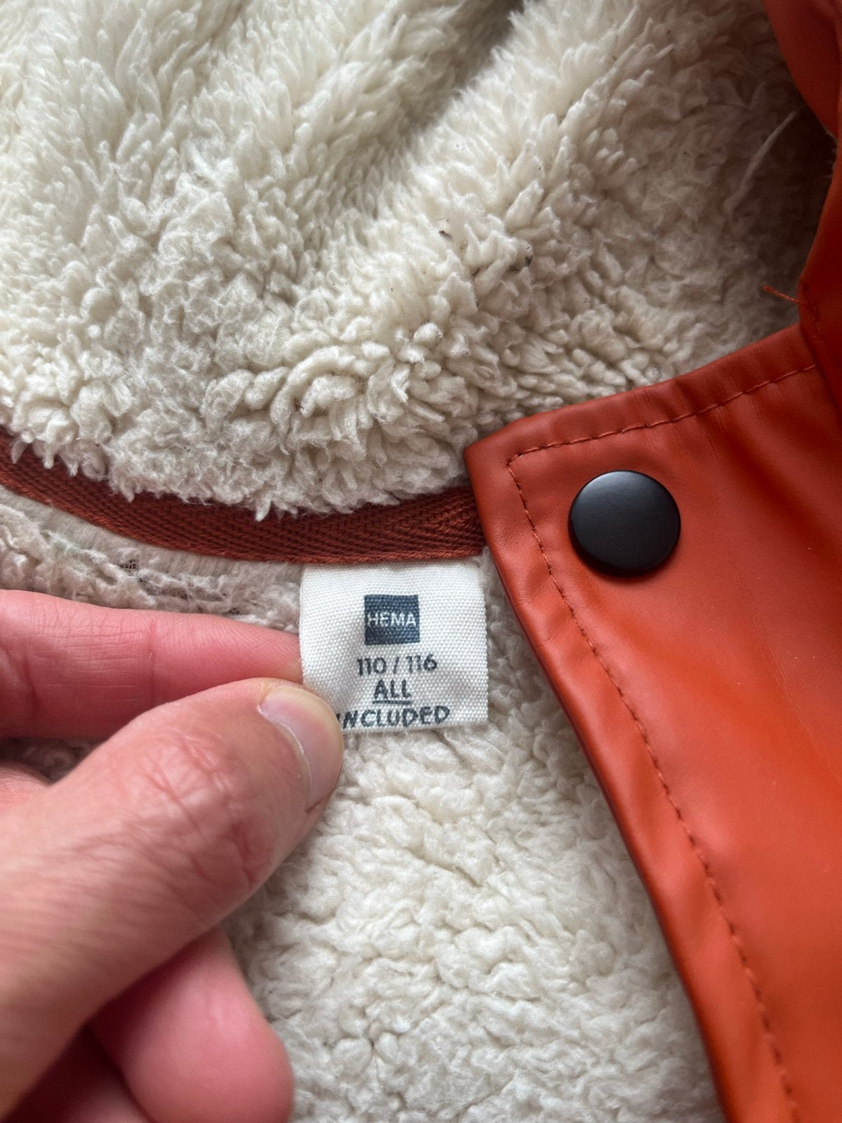 Hema Oranje Jas Maat 110/116, Ophalen of Verzenden, Gebruikt, Jongen of Meisje, Jas
