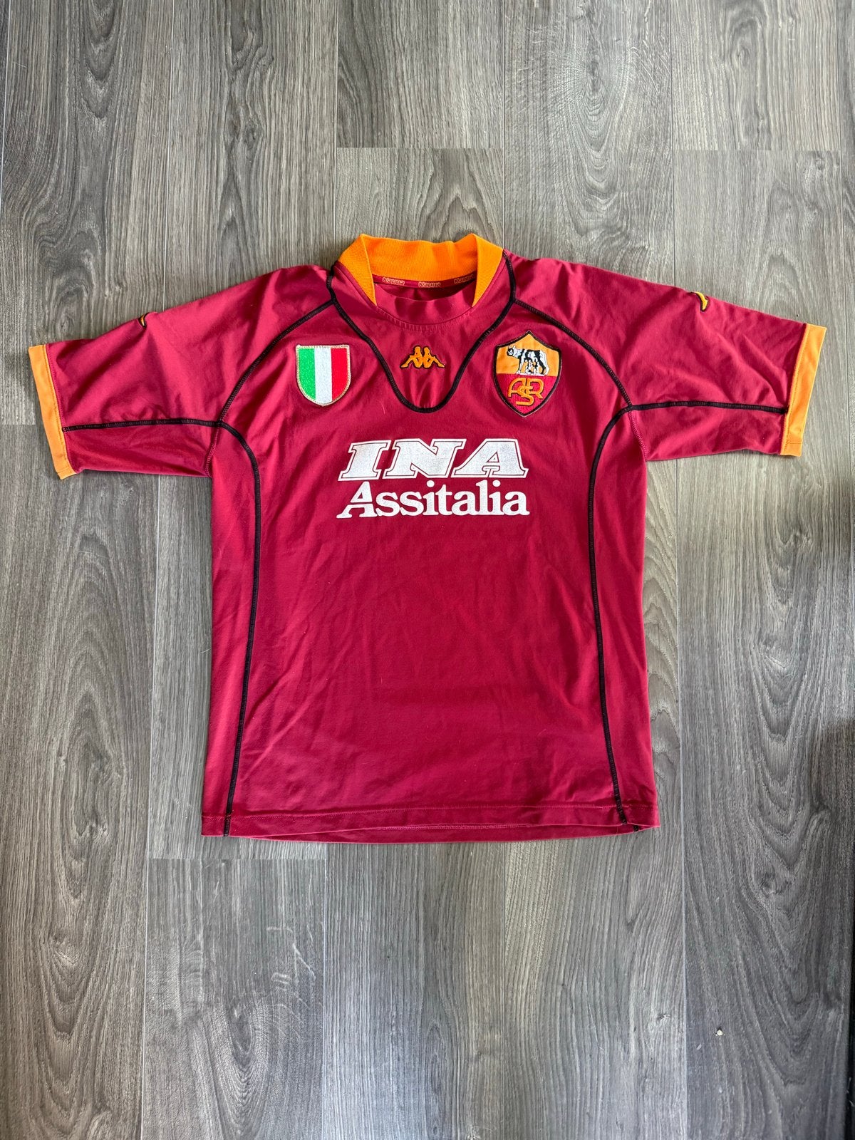 Vintage AS Roma Thuisshirt 2001-2002 - Maat L, Ophalen of Verzenden, Overige typen