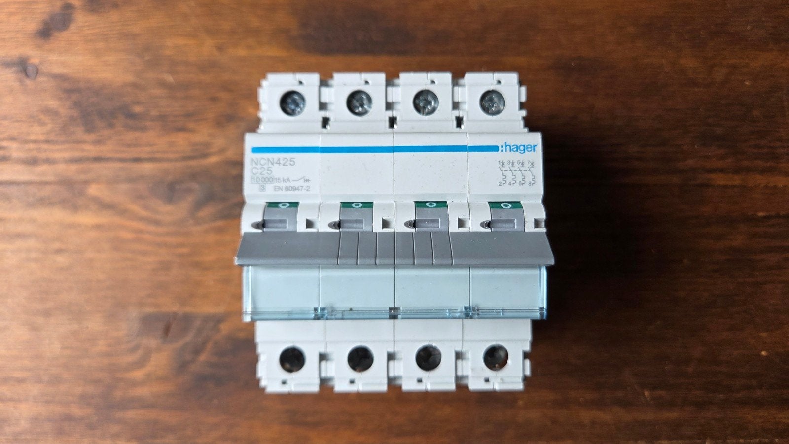 Hager NCN425 - C25 3p+n installatieautomaat, Ophalen, Zo goed als nieuw