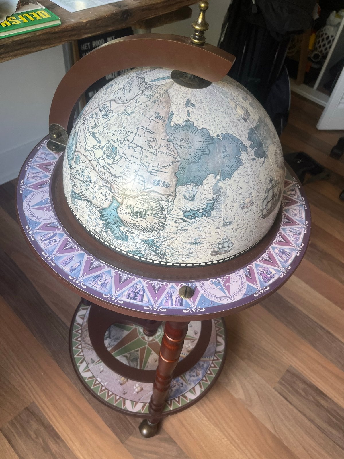 Vintage Wereldbol Bar - Unieke Drankkast, Antiek en Kunst, Ophalen of Verzenden
