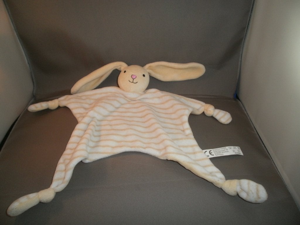 GmbH konijn knuffel doek knuffeldoek geel wit gestreept lijf, Geel, Ophalen of Verzenden, Middelgroot (20 tot 80 cm), Met label