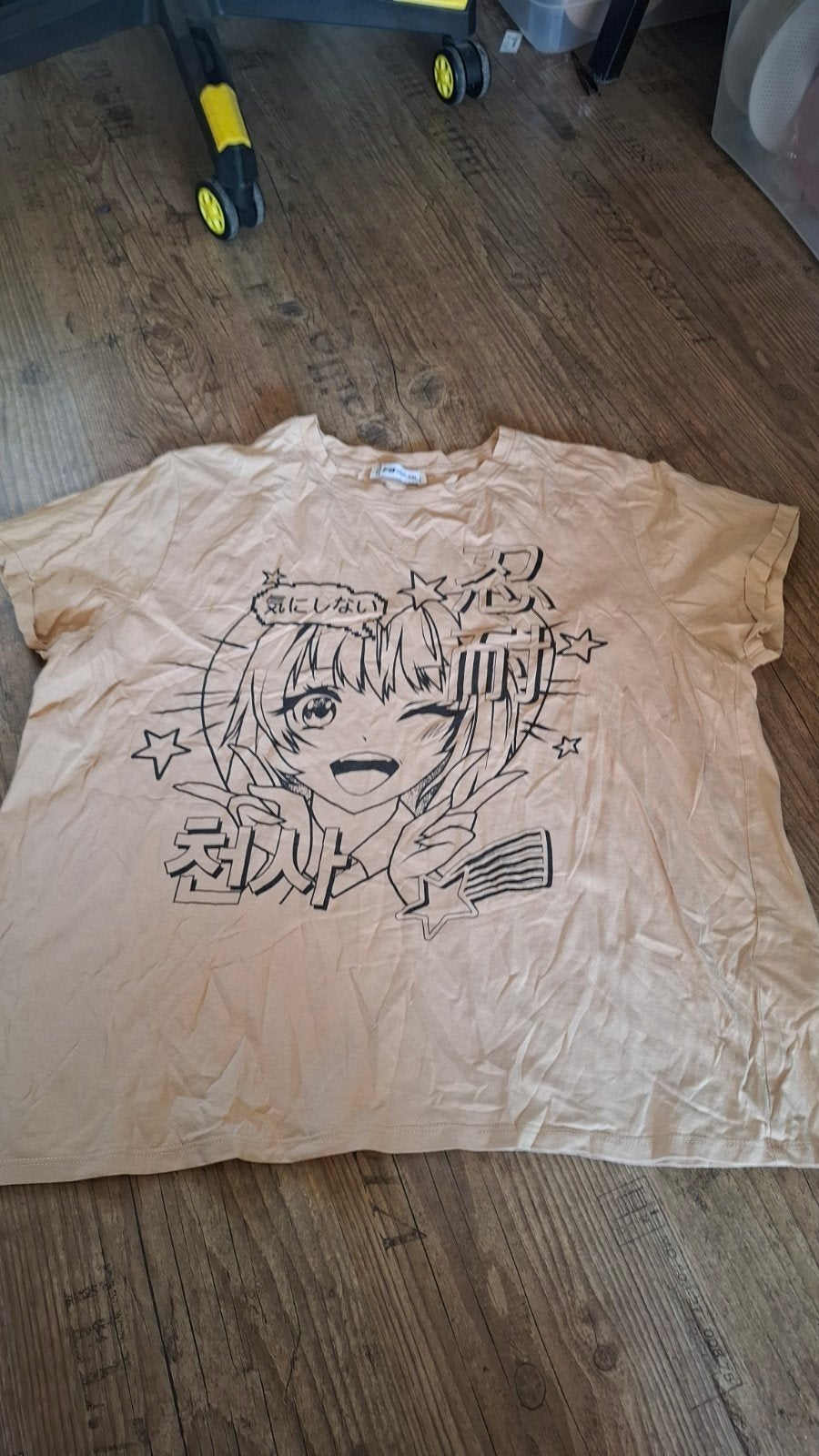 FB Sister T-shirt met anime print - Maat XXL, Beige, Maat 46/48 (XL) of groter, Ophalen of Verzenden, Korte mouw