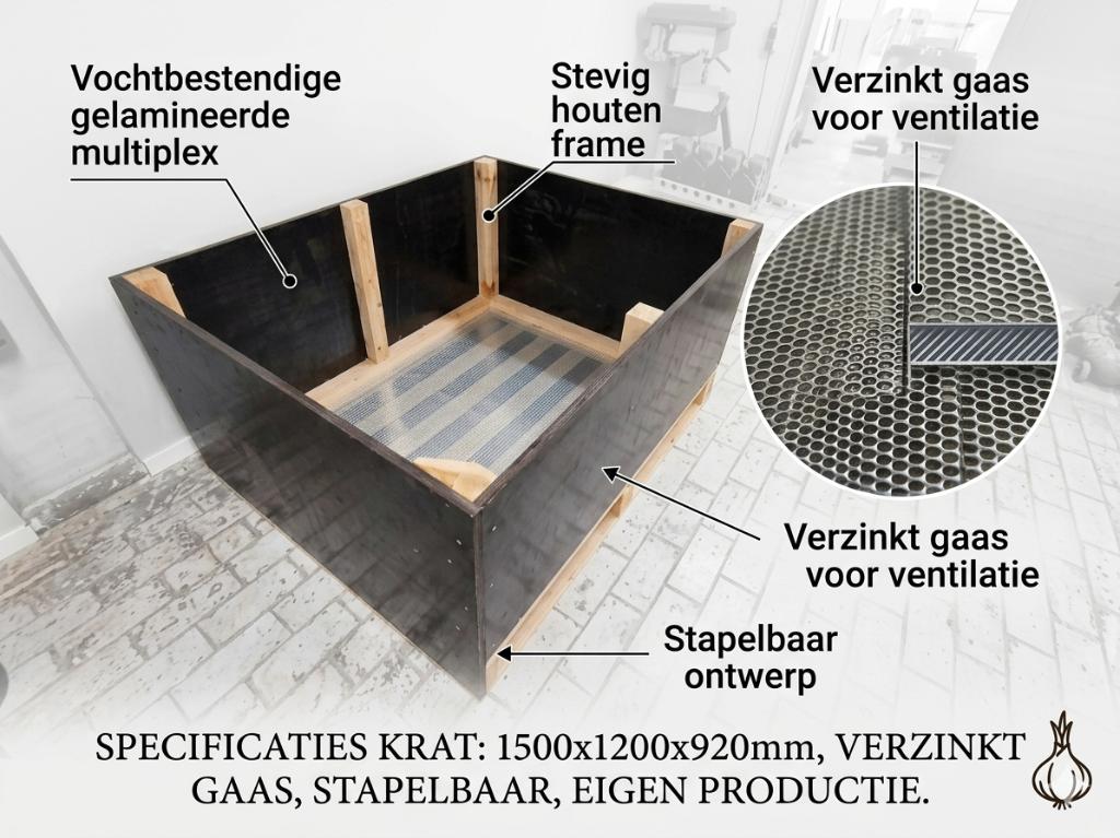 Bloembollen kisten Kuub kisten voor Bloembollen, Ophalen, Bollenteelt