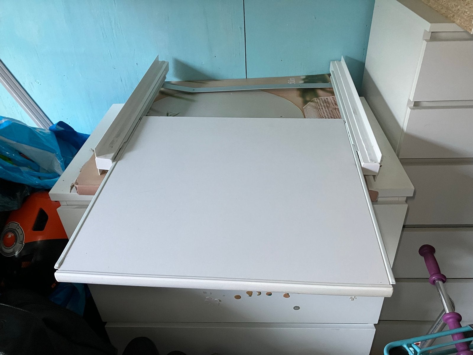 Universeel Tussenstuk Wasmachine Droger met Uittrekblad, Witgoed en Apparatuur, Onderdelen en Toebehoren, Zo goed als nieuw, Ophalen of Verzenden