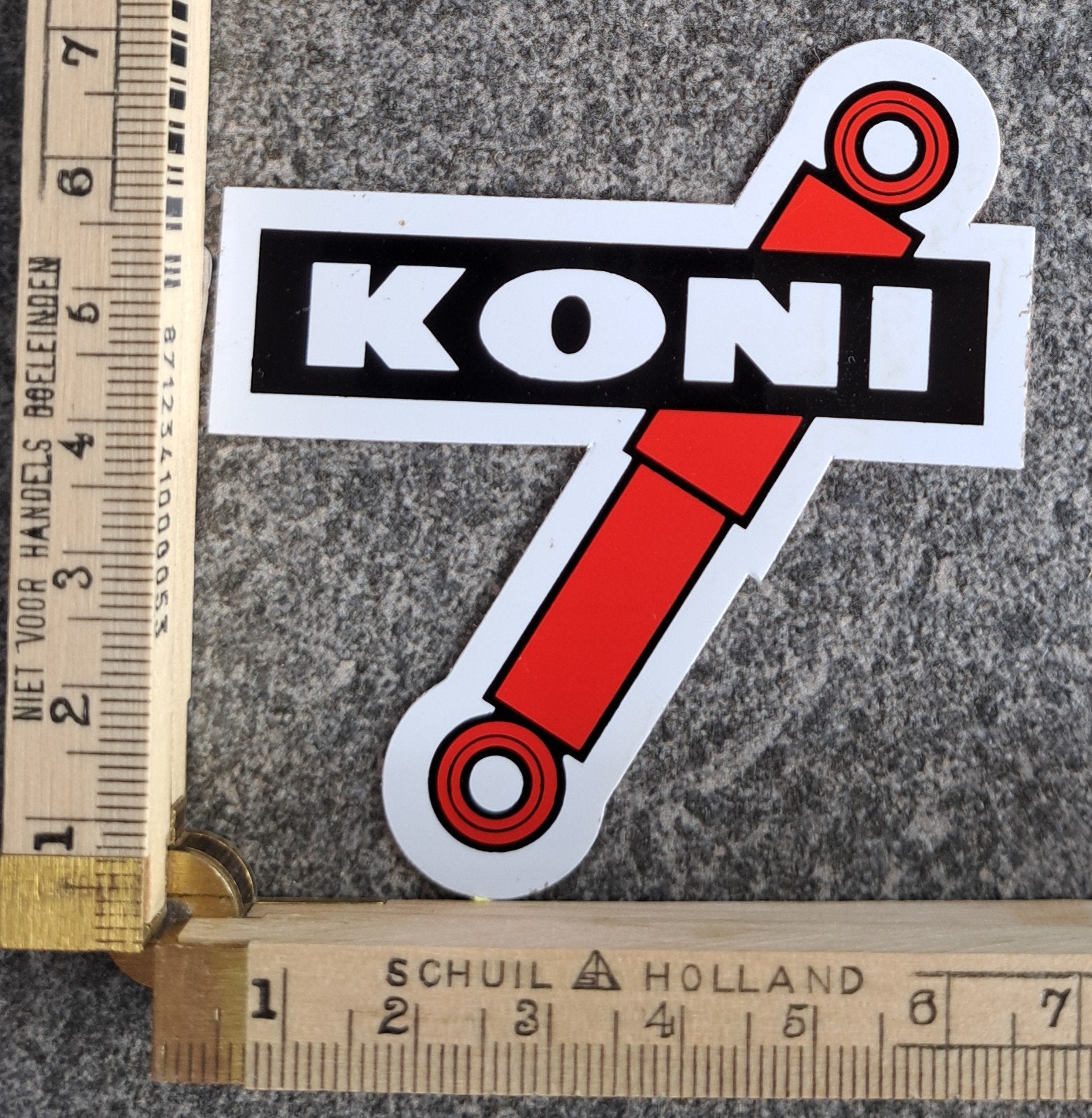 vintage sticker Koni schokbrekers merk logo autosport, Ophalen of Verzenden, Zo goed als nieuw