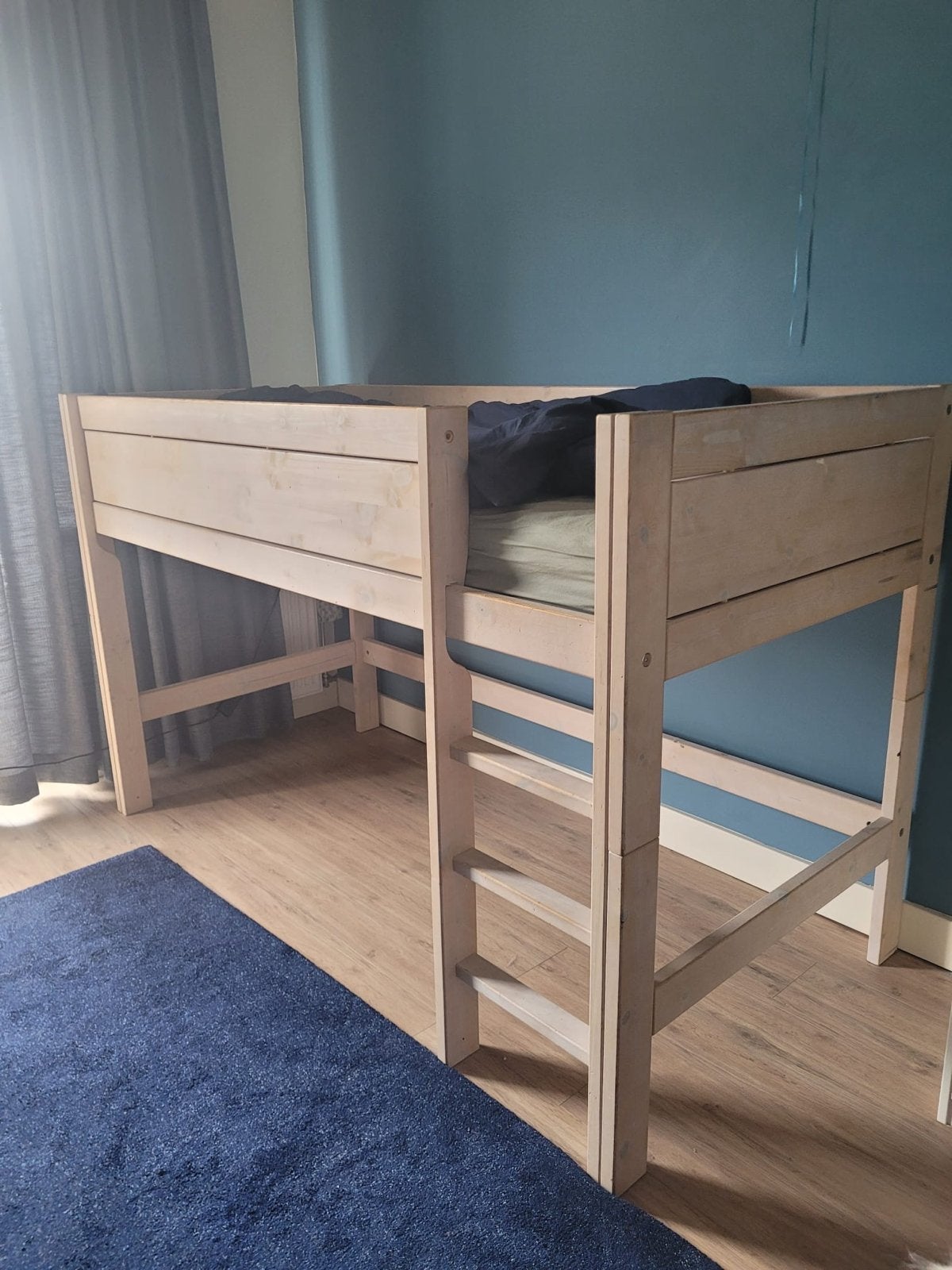 Lifetime halfhoogslaper met lattenbodem., Ophalen, 85 tot 100 cm, Gebruikt, Hoogslaper of Stapelbed
