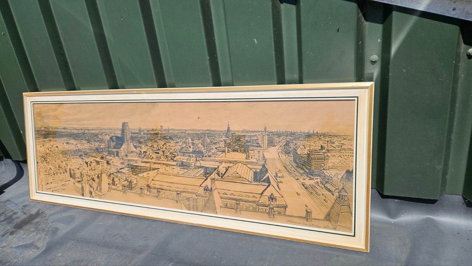 Marius Richters Houtskooltekening Rotterdam April 1940, Ophalen of Verzenden