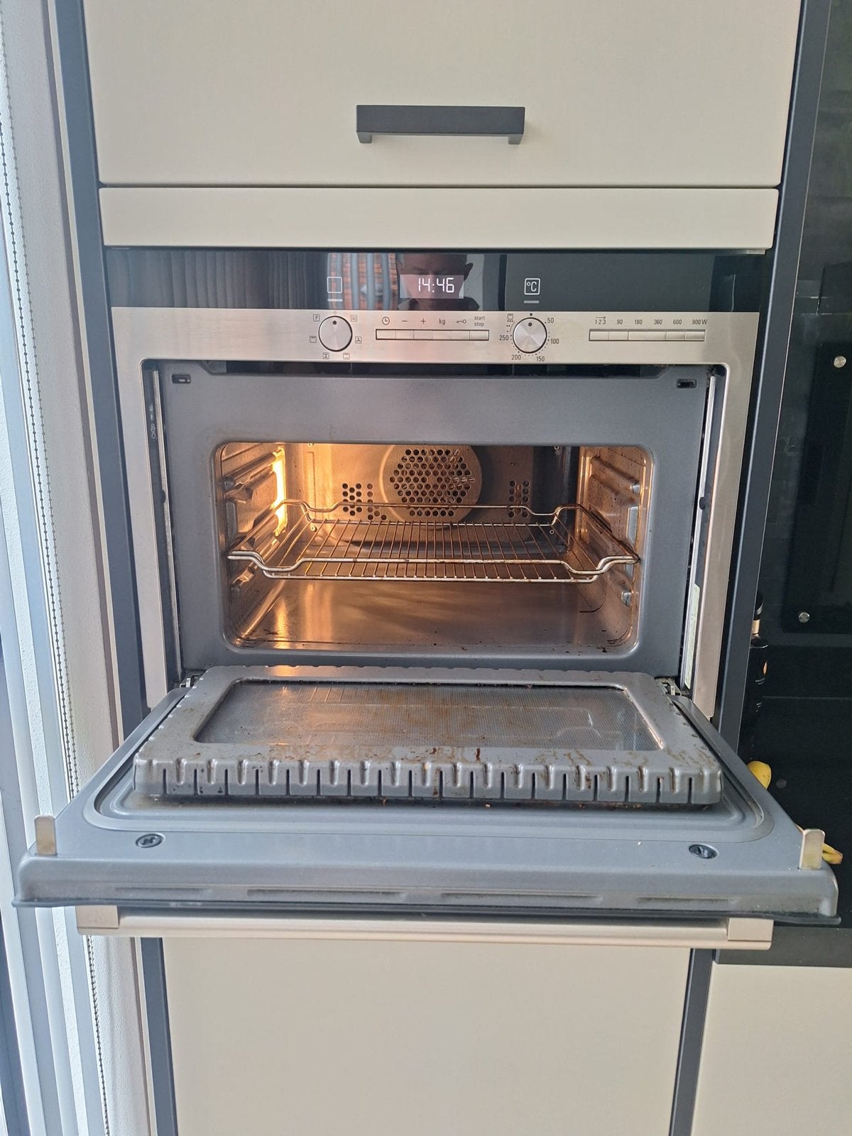Siemens combimagnetron met gebruikssporen, Witgoed en Apparatuur, Magnetrons, Gebruikt, Inbouw, Combimagnetron, 60 cm of meer