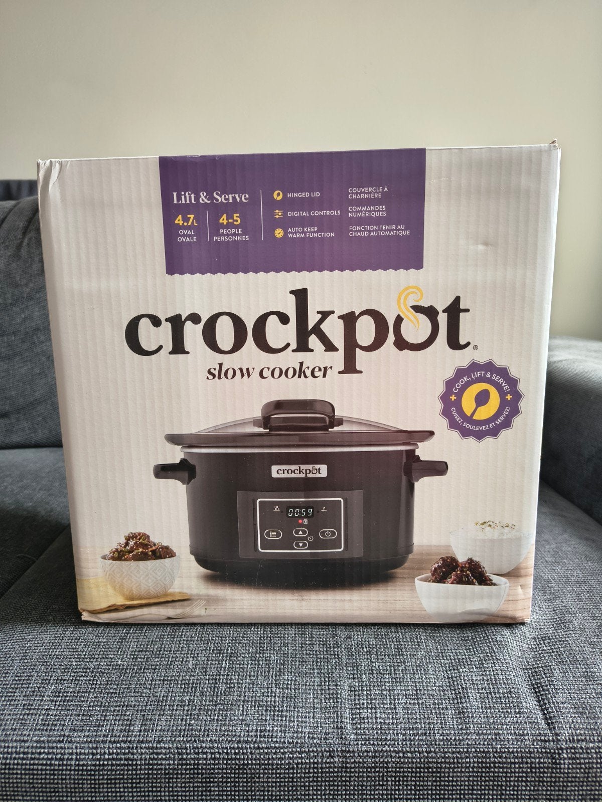 NIEUW in doos - Crockpot Slow Cooker 4.7L - 4-5 pers., Ophalen of Verzenden, Timer, Nieuw