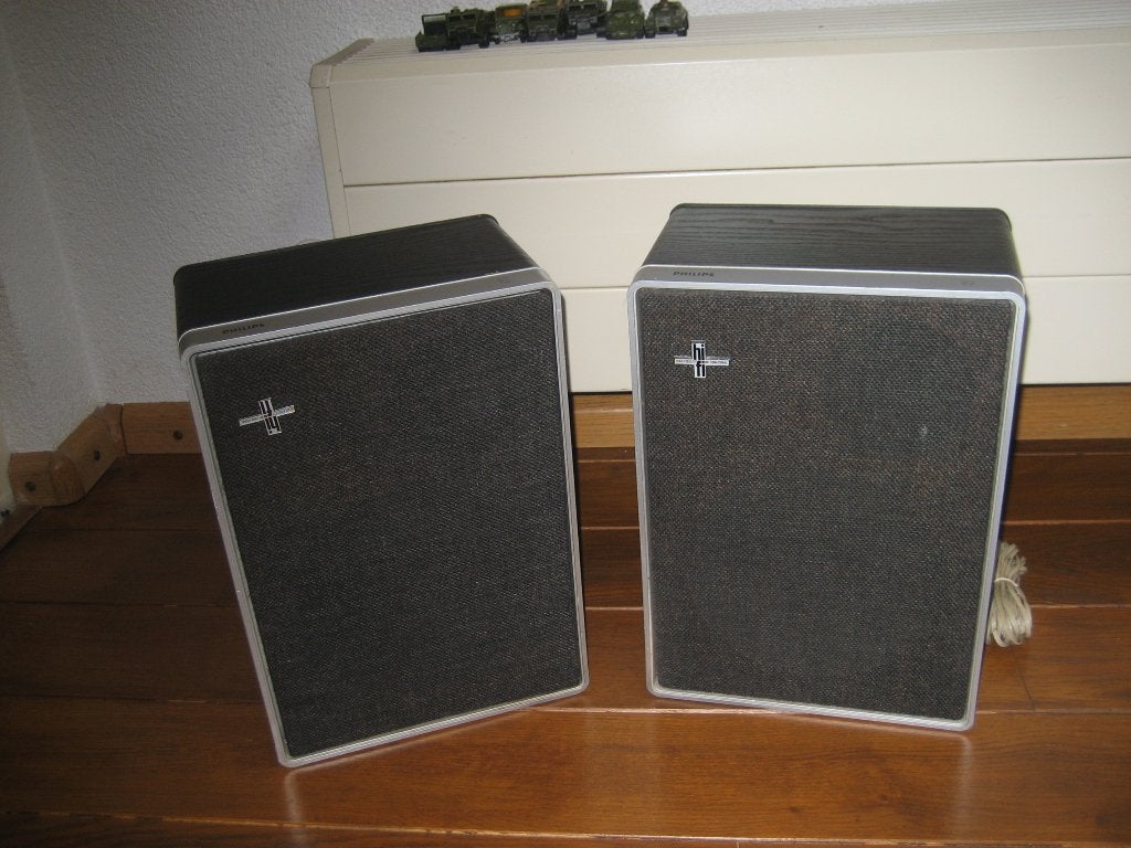 philips vintage hifi stereo luidsprekersset, Philips, Gebruikt, Ophalen of Verzenden, Minder dan 60 watt
