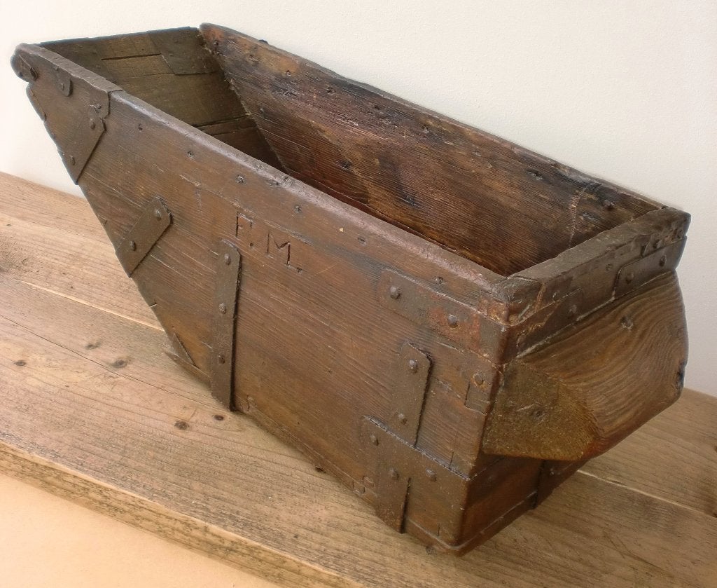 Antieke eikenhouten Graanschep / houten bak 58x22cm, ca 1800, Ophalen of Verzenden