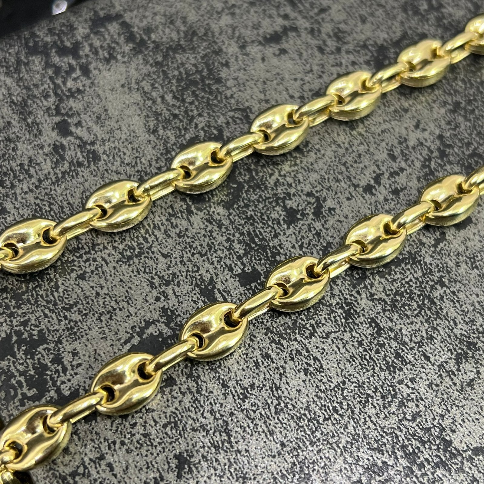 14k gouden ketting koffieboon schakel nieuw, Ophalen of Verzenden, Zo goed als nieuw, Goud