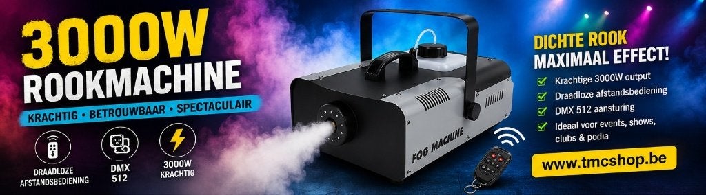 FIRST CLASS ROOKMACHINE 3000W DMX + Remote, Ophalen of Verzenden, Nieuw, Licht, Geluidgestuurd