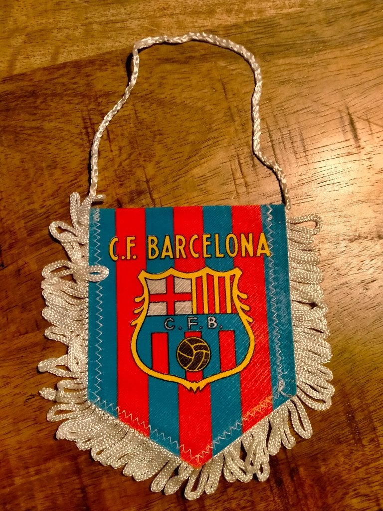 C.F. Barcelona Spanje voetbal vintage logo vaantje vaan, Verzenden, Gebruikt, Buitenlandse clubs, Vaantje of Sjaal