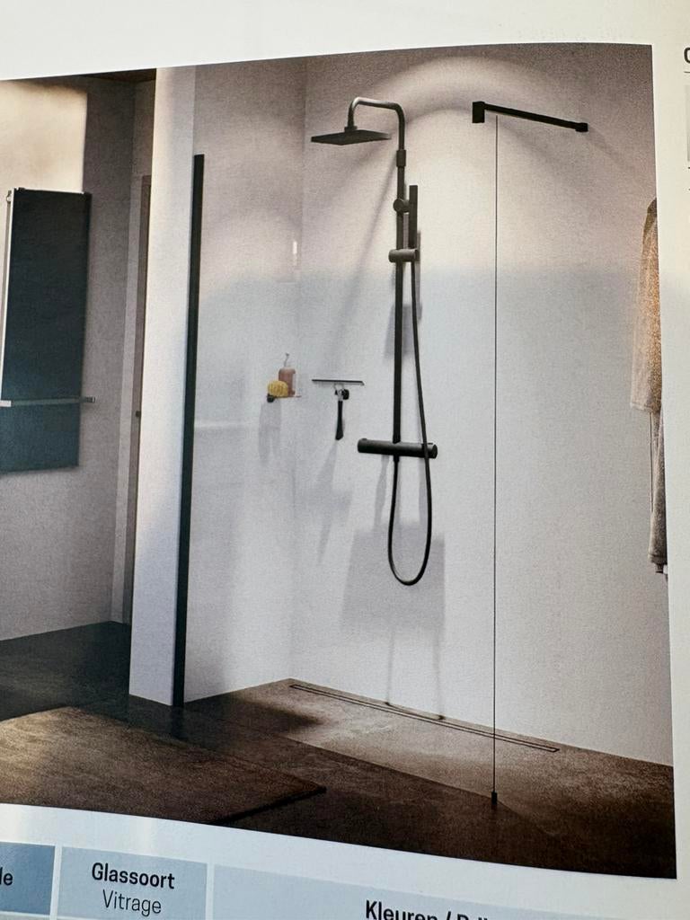 Novellini Giada H inloopdouche GIADAH110-1K, Doe-het-zelf en Verbouw, Sanitair, Nieuw, Douche, Chroom, Ophalen