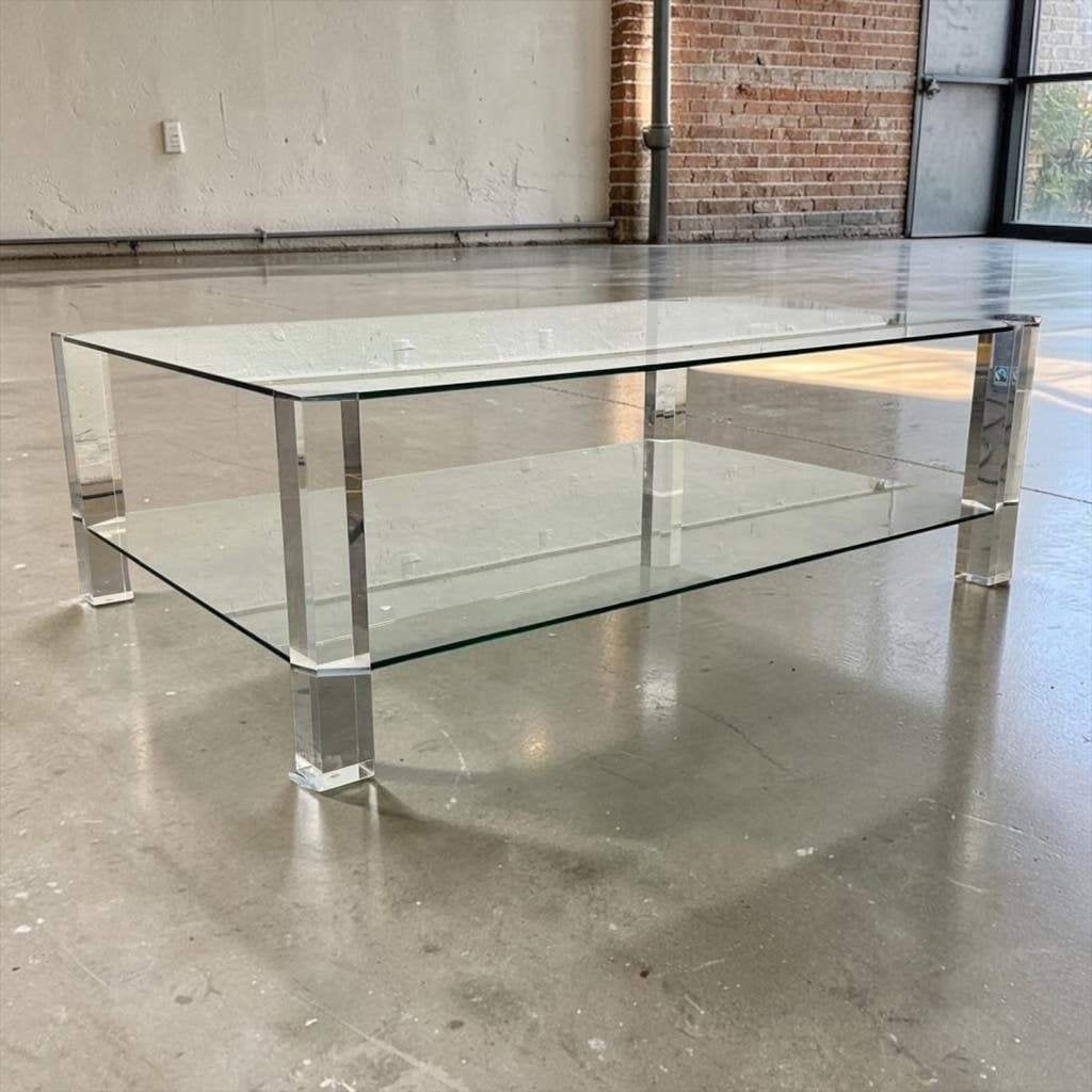 vintage glazen / acryl coffee table / salontafel 'The Hague', Ophalen, Noord-Holland