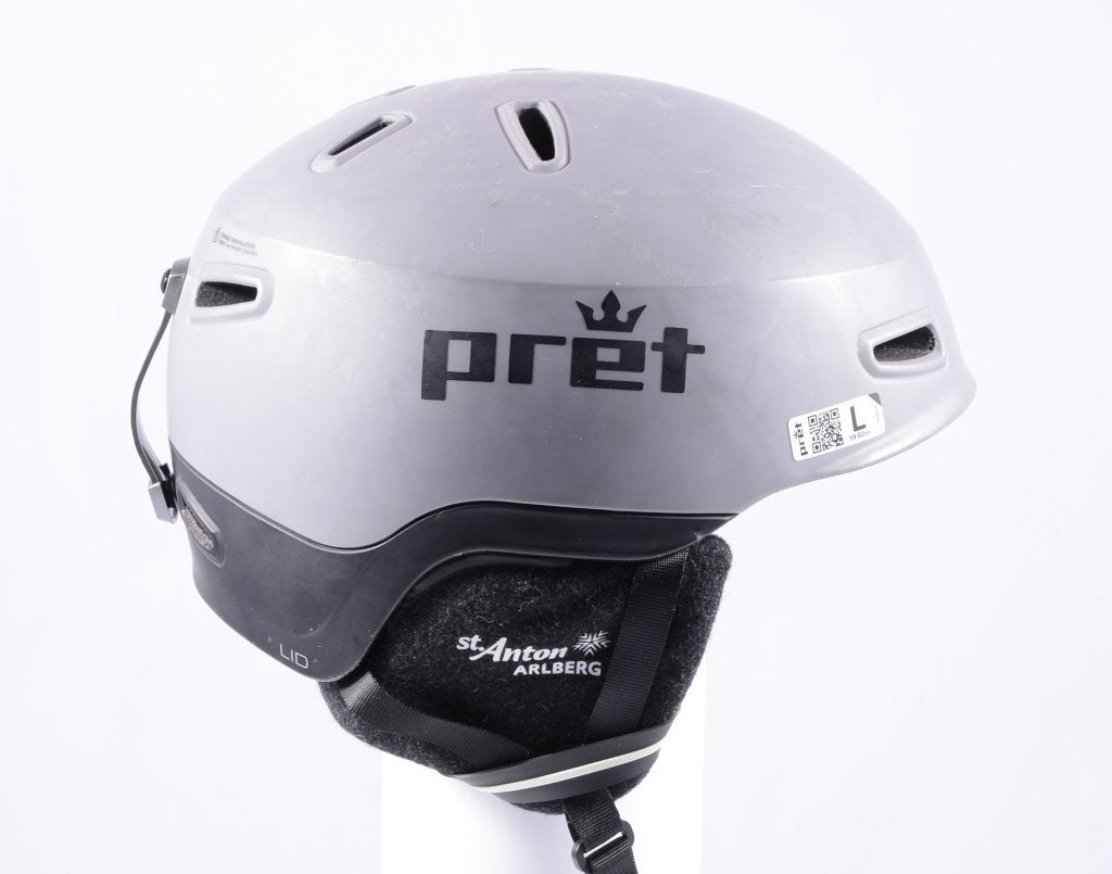 59; 60; 61; 62 cm ski snowboard helm PRET LID, grey/black, Overige merken, Gebruikt, Verzenden, Overige typen