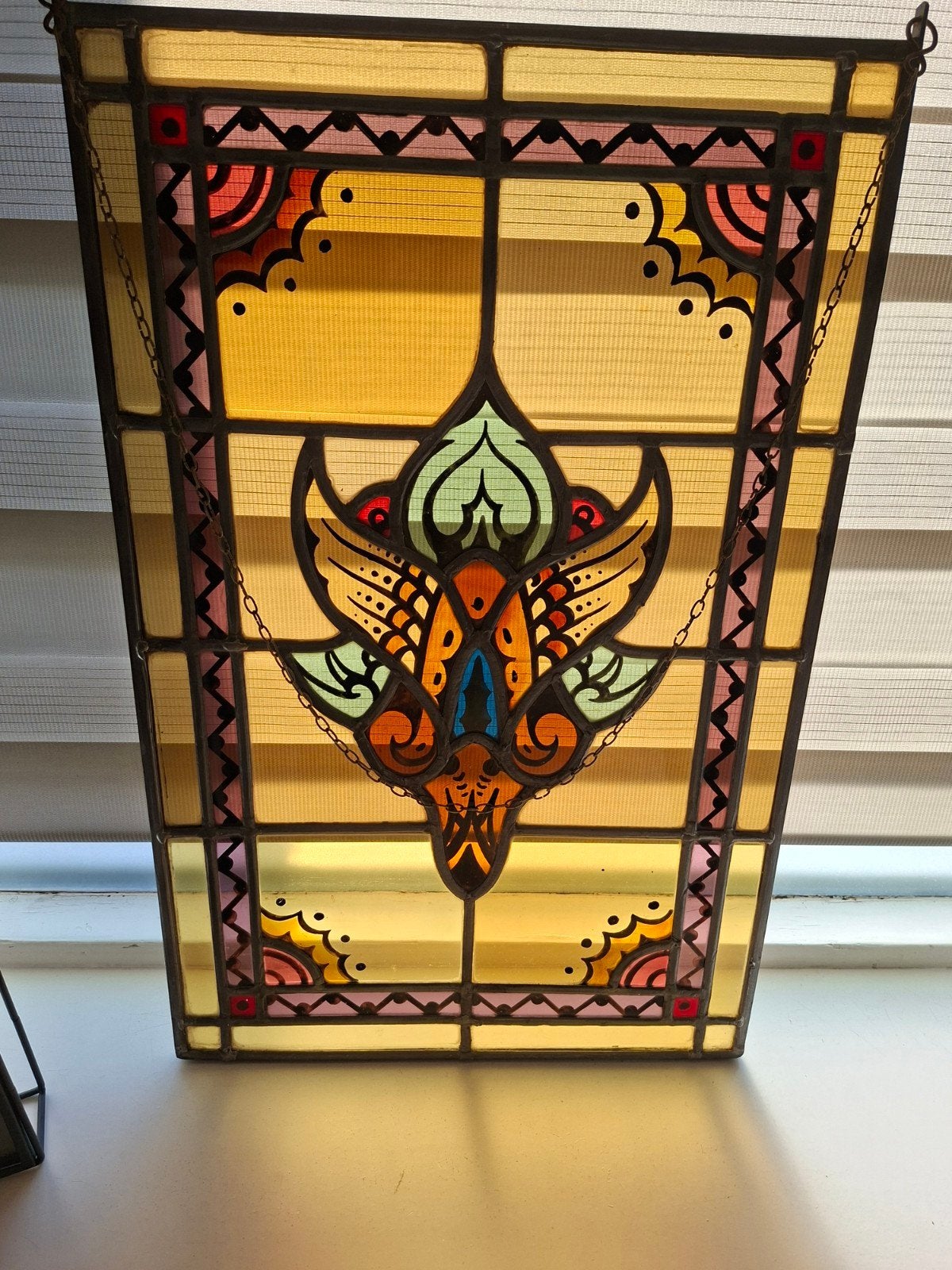 Prachtige glas in lood raamhanger, Ophalen