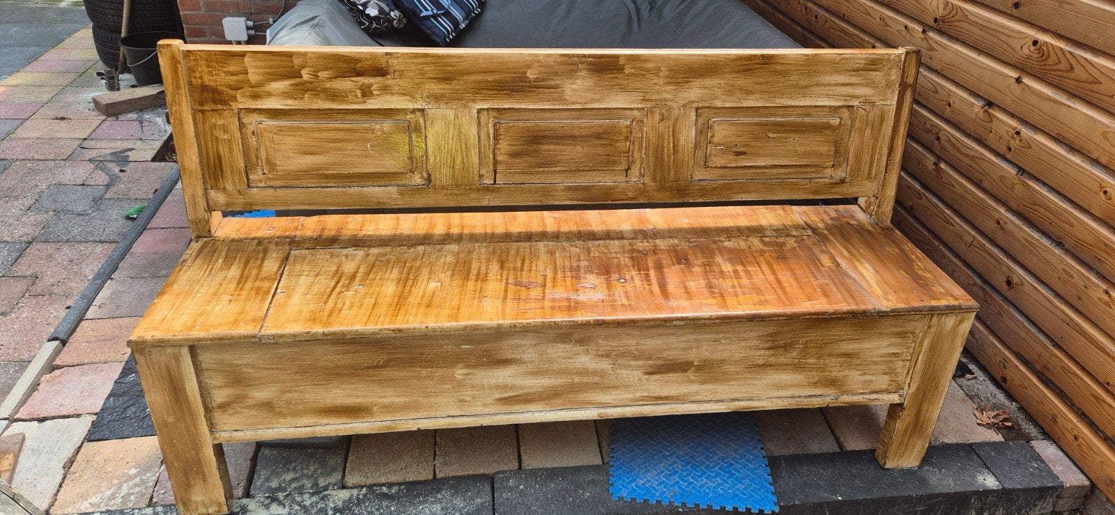 houten klepbank, Ophalen, Gebruikt, Hout