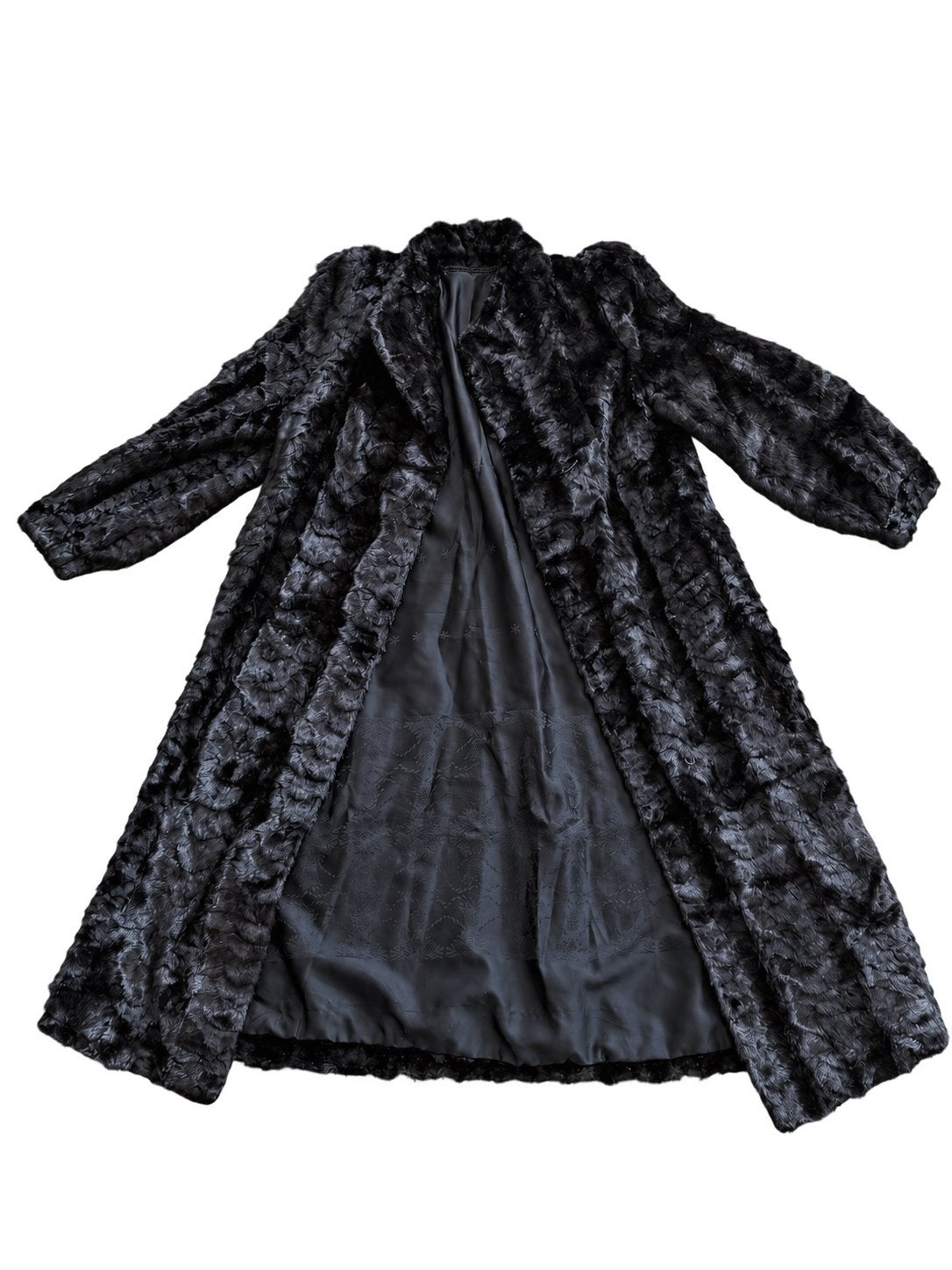 Vintage Zwarte Bontjas - Erfstuk Oma, Kleding | Dames, Ophalen of Verzenden, Gedragen, Zwart