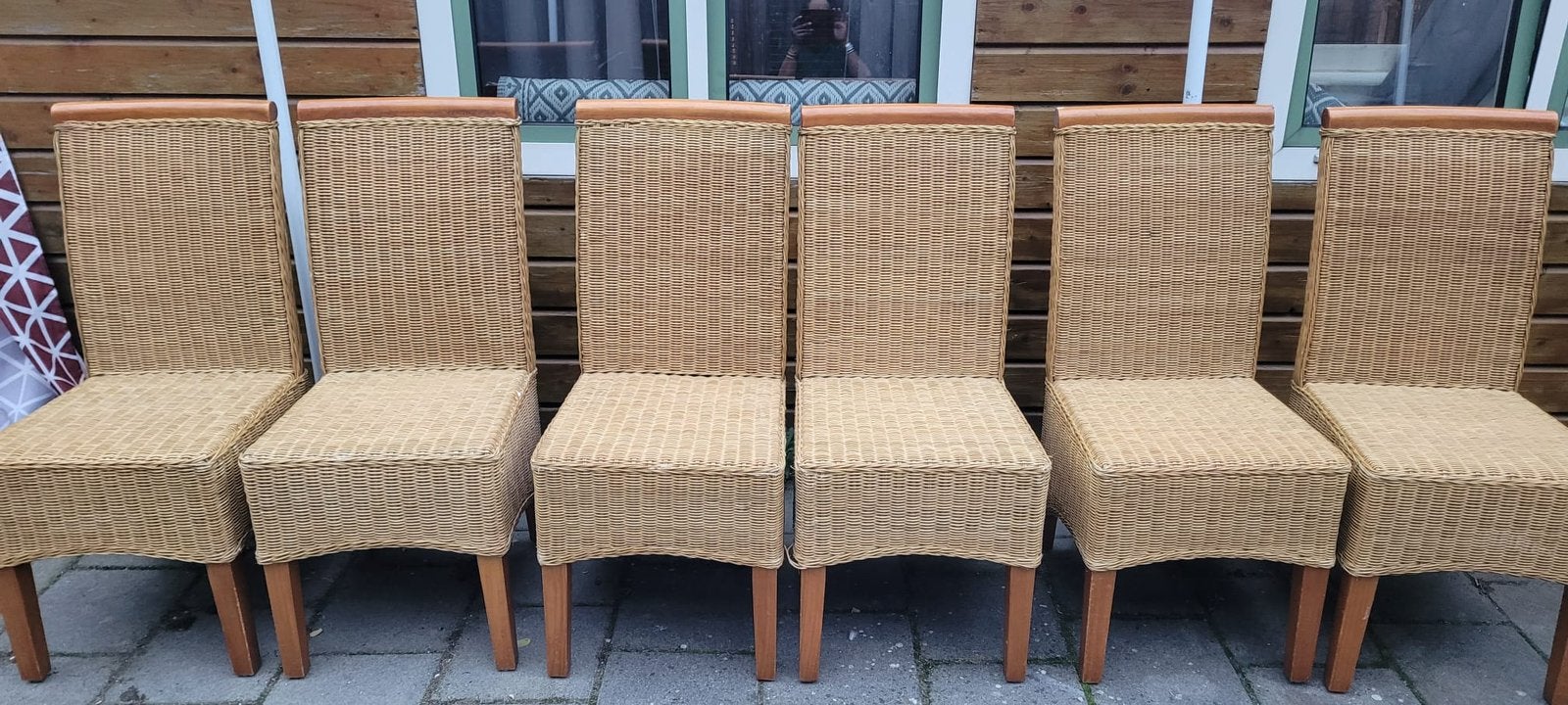 Rieten stoelen, Huis en Inrichting, Ophalen, Gebruikt, Bruin, Riet of Rotan