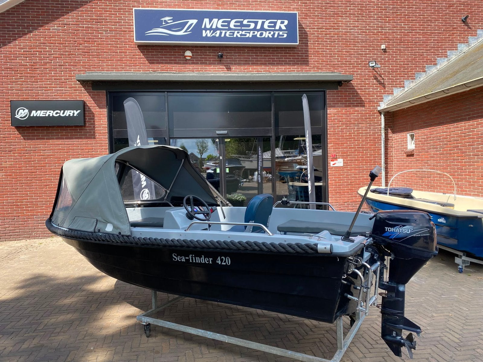 Seafinder 4.20 consoleboot met Tohatsu 9.8 pk – Vaarklaar!, Watersport en Boten, Vis- en Consoleboten, Ophalen, Gebruikt, Elektrische start