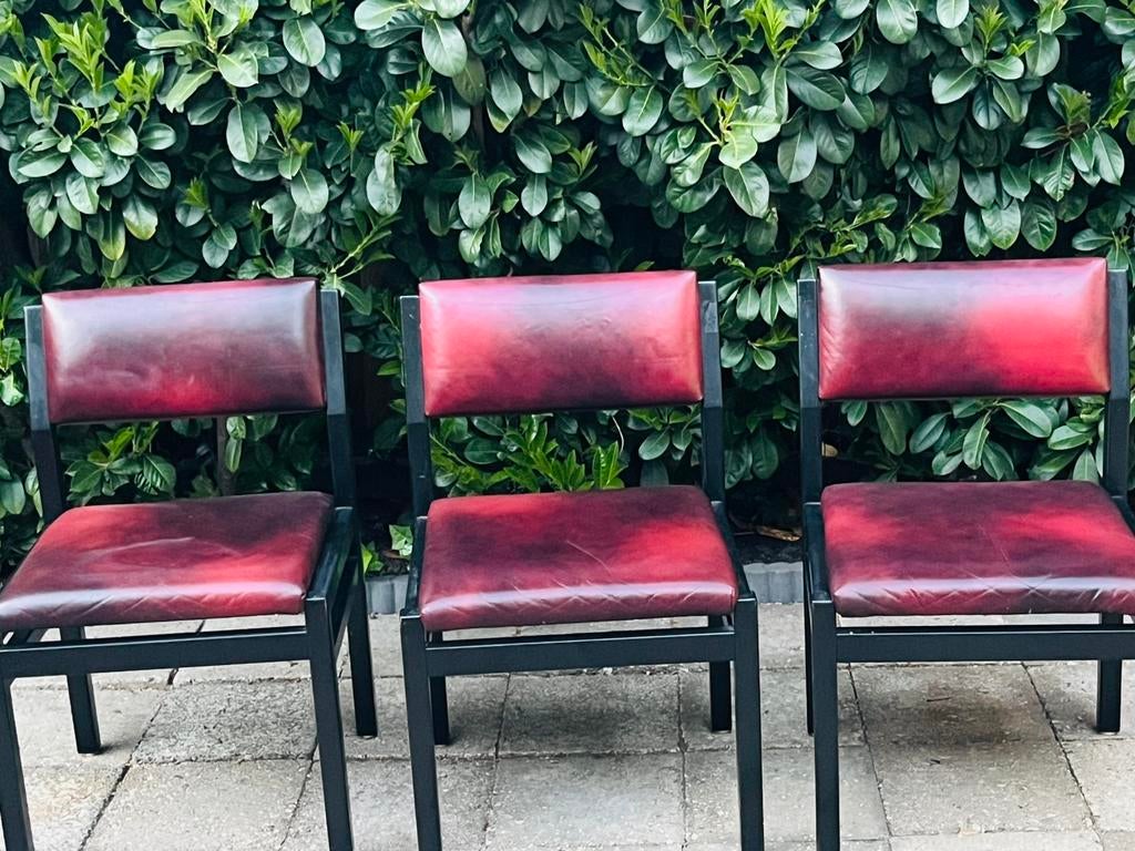 Set Sa07 Pastoe Stoelen (3) Van Cees Braakman, 1960'S, Huis en Inrichting, Stoelen, Twee, Bruin, Ophalen of Verzenden, Zo goed als nieuw