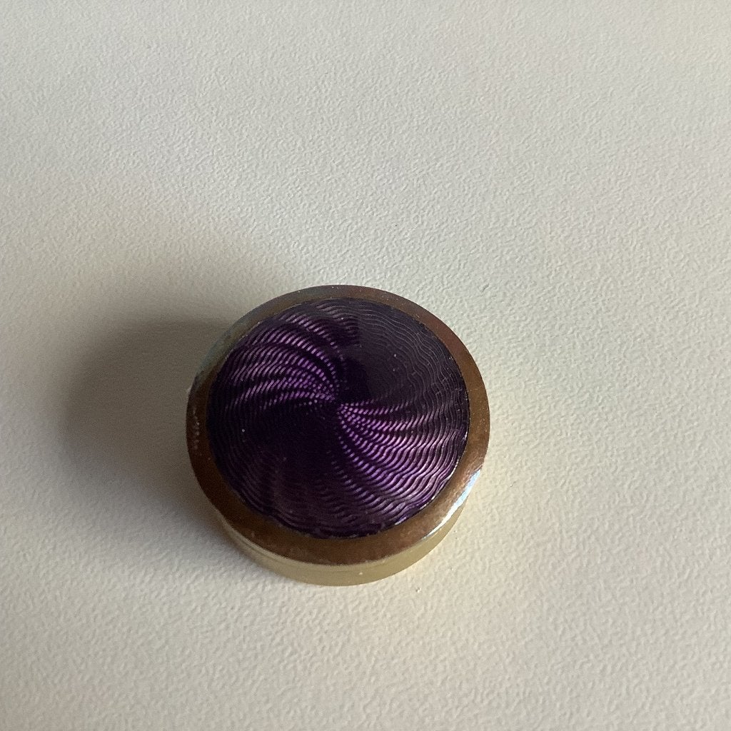 Prachtig mini poederdoosje met paars guilloche, Antiek en Kunst, Ophalen of Verzenden