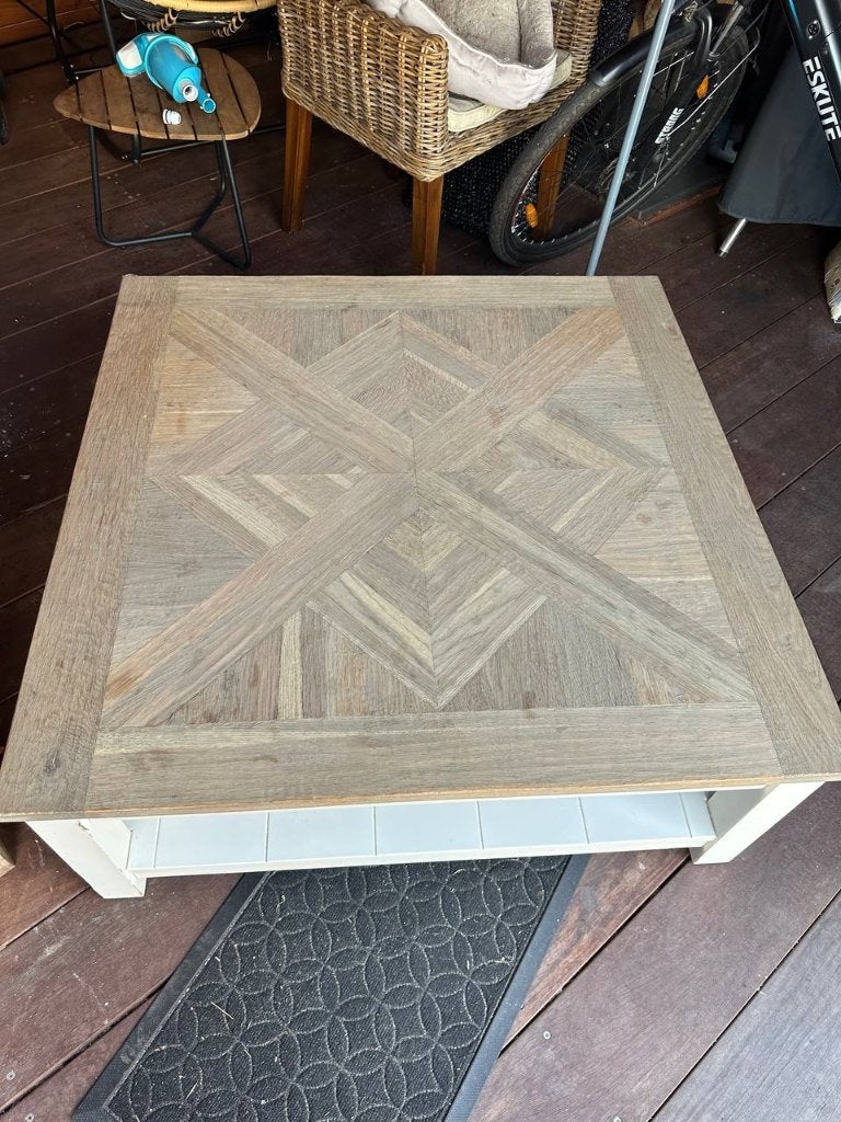 Goossens Salontafel Velante vierkant 110x40x110cm - gebruikt, Huis en Inrichting, Tafels | Salontafels, Ophalen, Gebruikt, Stijlvol landelijk
