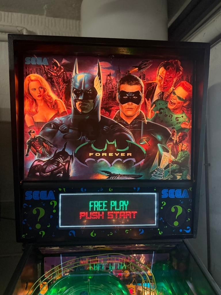 Batman Forever - Sega 1995 - Widebody Flipperkast, Verzamelen, Automaten | Flipperkasten, Ophalen, Sega, Zo goed als nieuw, Dot-matrix