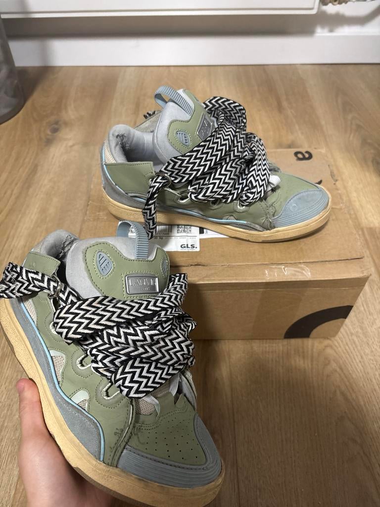 Lanvin Curb sneakers groen blauw maat 41, Overige kleuren, Ophalen of Verzenden, Sneakers of Gympen, Gedragen