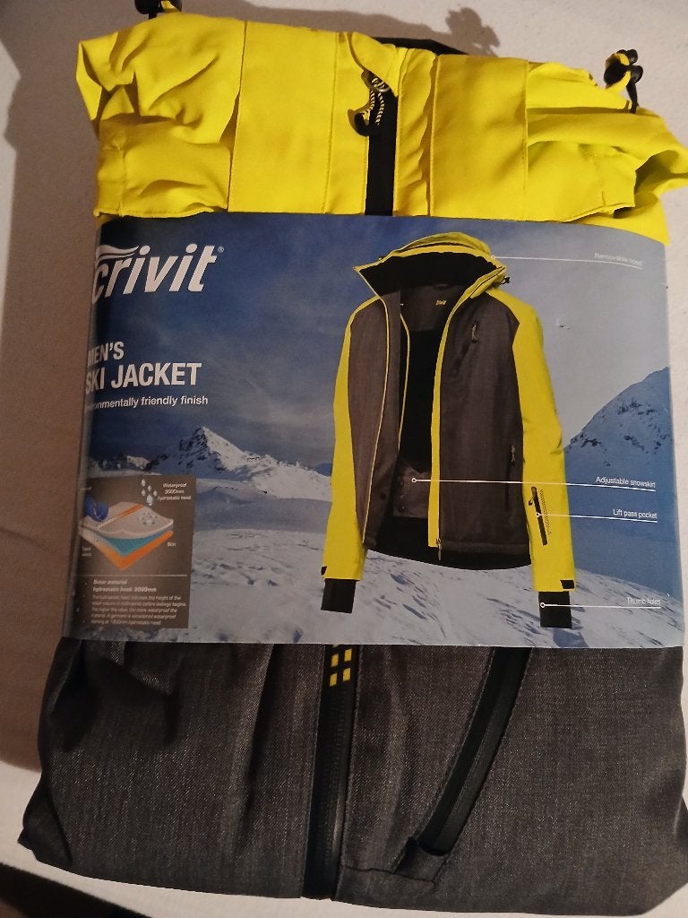 Crivit Heren Ski-jas - Nieuw met labels - Maat 48 (M), Maat 48/50 (M), Geel, Nieuw, Ophalen of Verzenden